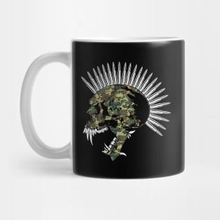 Bullet Head Mohawk Skull in Camouflage Mug